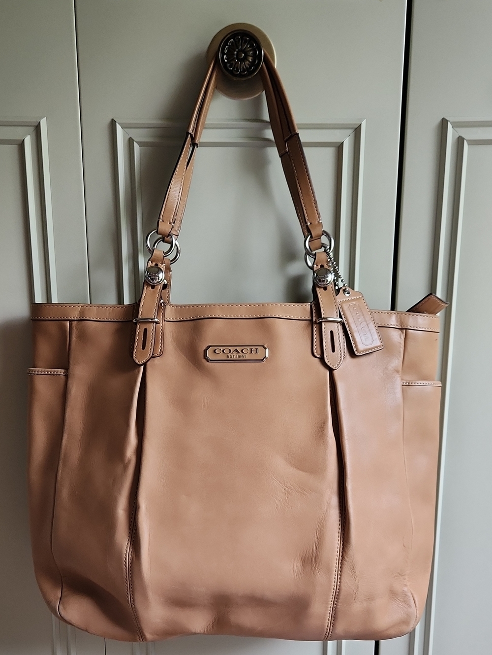 Coach Leather Tote Bag in Tan